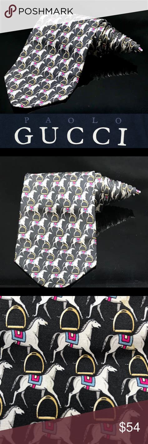 authentic red carousel horse gucci tie|Vintage Gucci Ties .